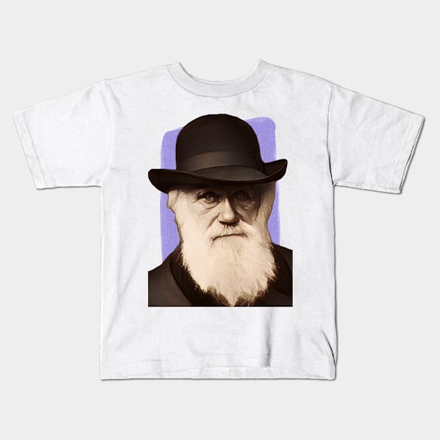 English Naturalist Charles Darwin illustration Kids T-Shirt by Litstoy 